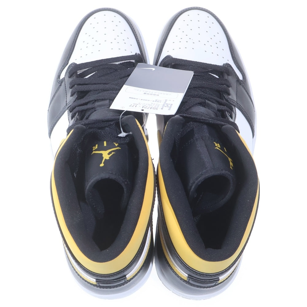 NIKE(ナイキ) AIR JORDAN 1 MID エアジョーダン1 ミッドカットスニーカー ホワイト/ブラック/イエロー US13/31cm 554724-177