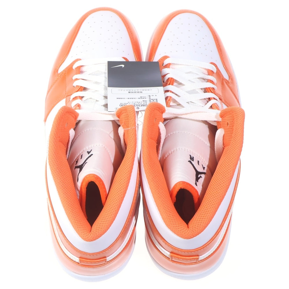 NIKE(ナイキ) AIR JORDAN 1 MID エアジョーダン1 ミッドカットスニーカー ホワイト/オレンジ US14/32cm DM3531-800