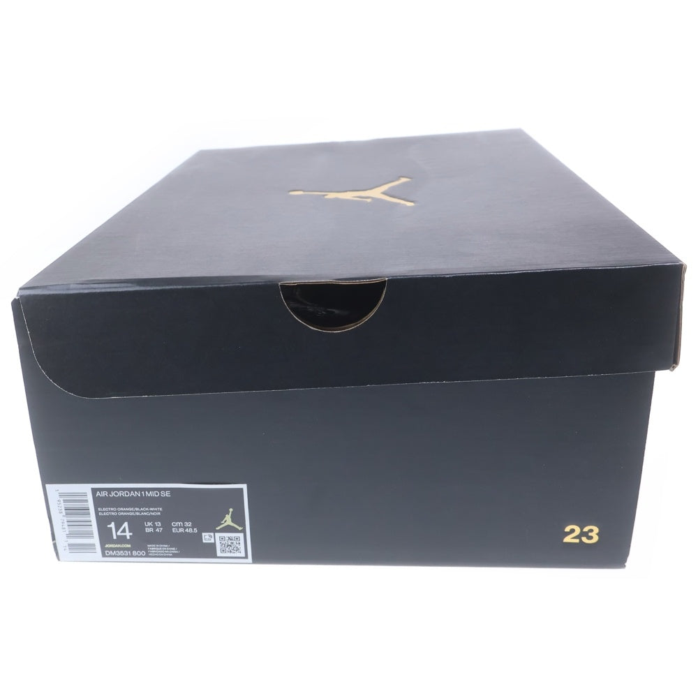 NIKE(ナイキ) AIR JORDAN 1 MID エアジョーダン1 ミッドカットスニーカー ホワイト/オレンジ US14/32cm DM3531-800