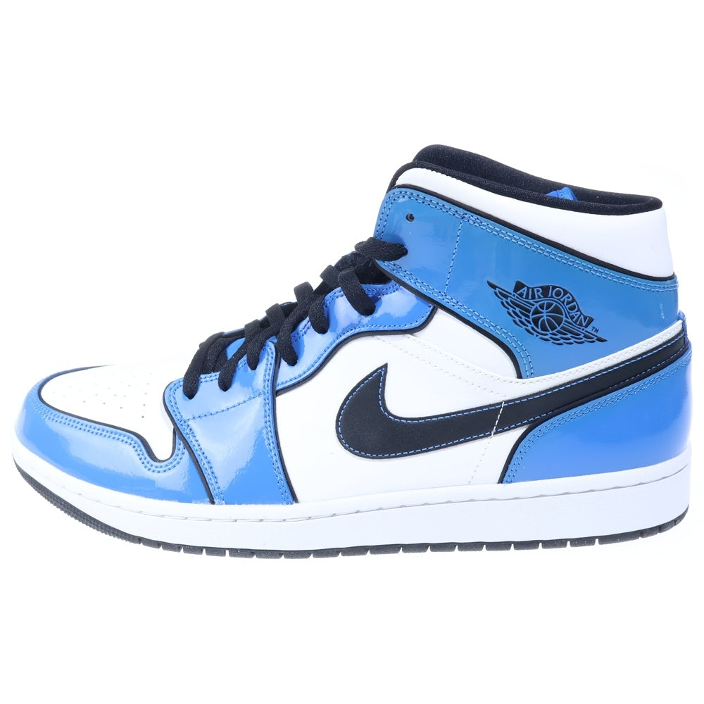 NIKE(ナイキ) AIR JORDAN 1 MID SE SIGNAL BLUE エアジョーダン1 シグナルブルー ミッドカットスニーカー ホワイト/ブルー US14/32cm DD6834-402