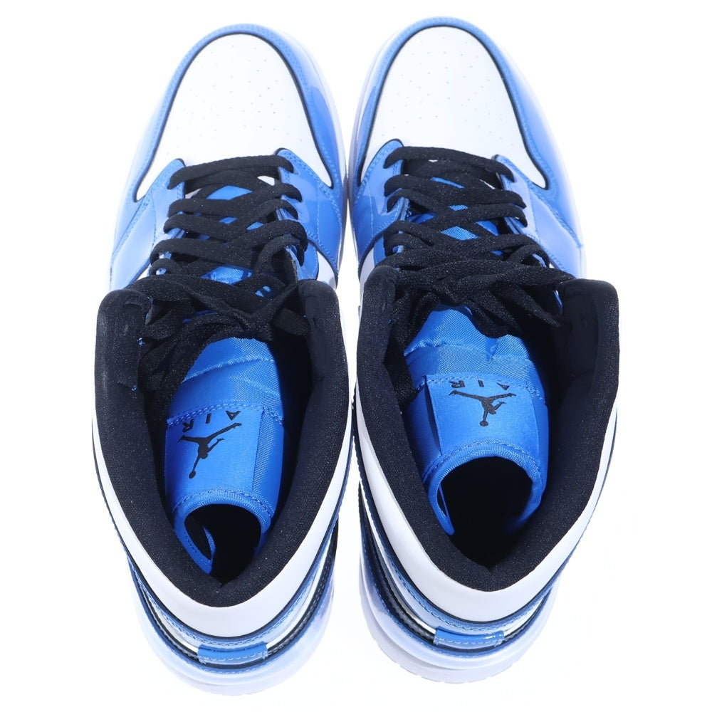 NIKE(ナイキ) AIR JORDAN 1 MID SE SIGNAL BLUE エアジョーダン1 シグナルブルー ミッドカットスニーカー ホワイト/ブルー US14/32cm DD6834-402
