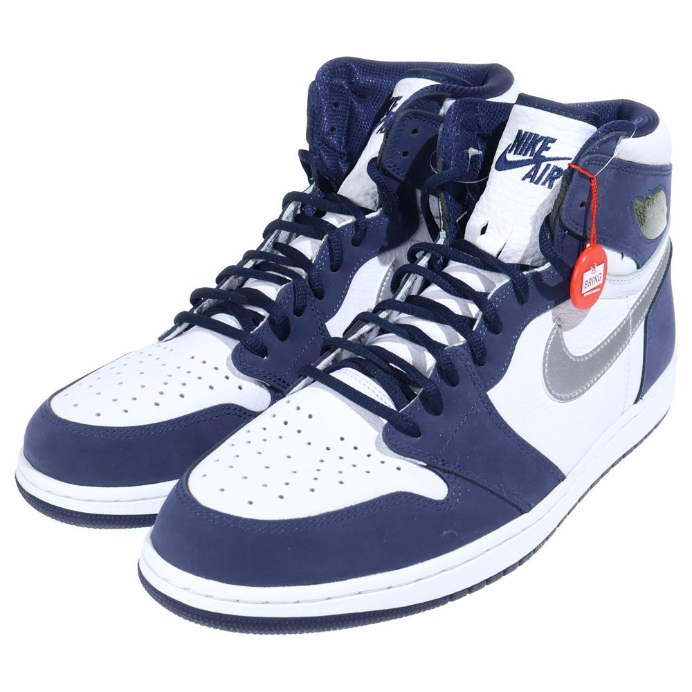 NIKE(ナイキ) AIR JORDAN 1 HIGH OG CO.JP MIDNIGHT NAVY 2020 エアジョーダン1 ミッドナイトネイビー ハイカットスニーカー ホワイト/ネイビー US14/32cm DC1788-100