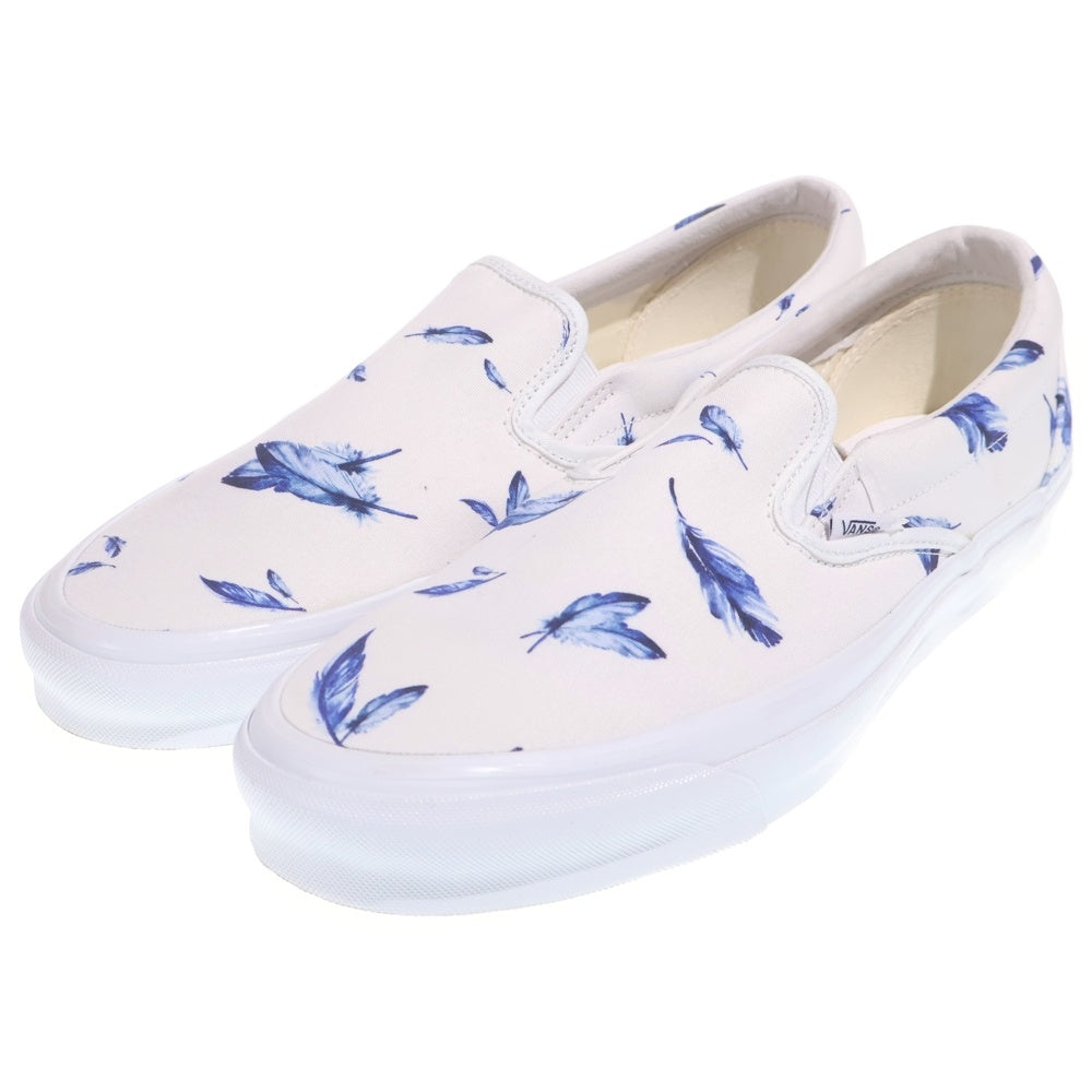 VANS(ヴァンズ) ×VAULT OG CLASSIC SLIP-ON LX FEATHERS キス ボルト クラシック スリッポン フェザーズ ローカットスニーカー ホワイト/ブルー US13/31cm VN0A45JK6BW