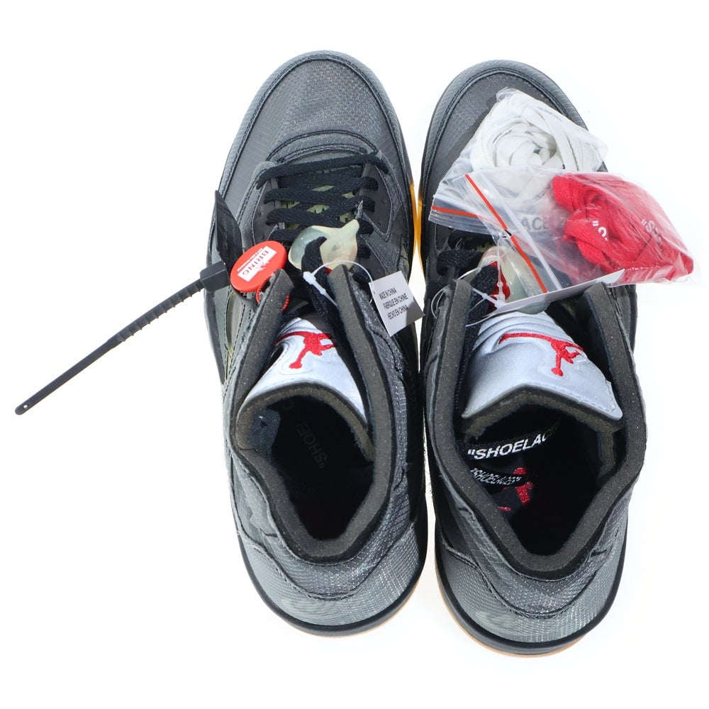 NIKE(ナイキ) ×OFF-WHITE AIR JORDAN 5 RETRO SP オフホワイト エアジョーダン5 レトロ ハイカットスニーカー ブラック US14/32cm CT8480-001