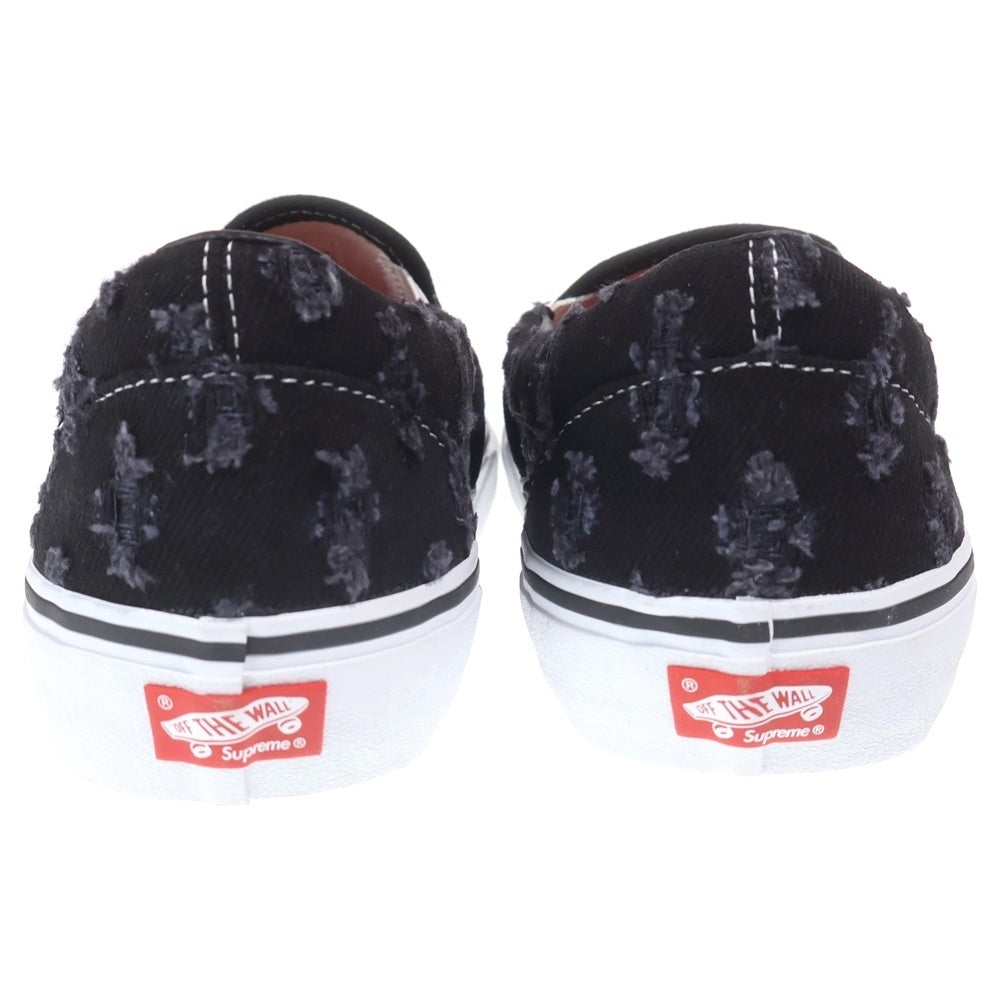 VANS(ヴァンズ) 20SS ×Hole Punch Denim Slip-On Pro シュプリーム ホールパンチ デニム スリッポン ローカットスニーカー ブラック US12/30cm VN0A38DD2DC