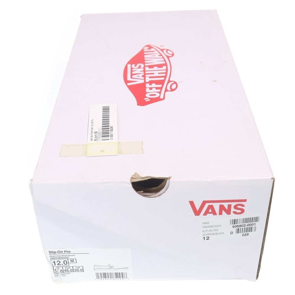 VANS(ヴァンズ) 20SS ×Hole Punch Denim Slip-On Pro シュプリーム ホールパンチ デニム スリッポン ローカットスニーカー ブラック US12/30cm VN0A38DD2DC