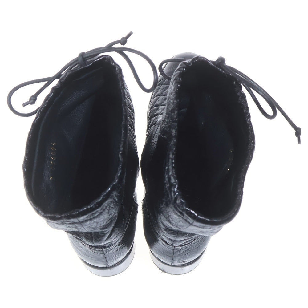 CHANEL(シャネル) マトラッセ ココマーク レザー ショートブーツ ブラック レディース 37 1/2C