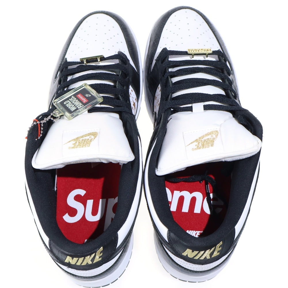 NIKE SB(ナイキエスビー) ×SUPREME DUNK LOW OG QS DH3228-102 シュプリーム ダンクロー ローカットスニーカー ホワイト/ブラック/ゴールド US13/31cm