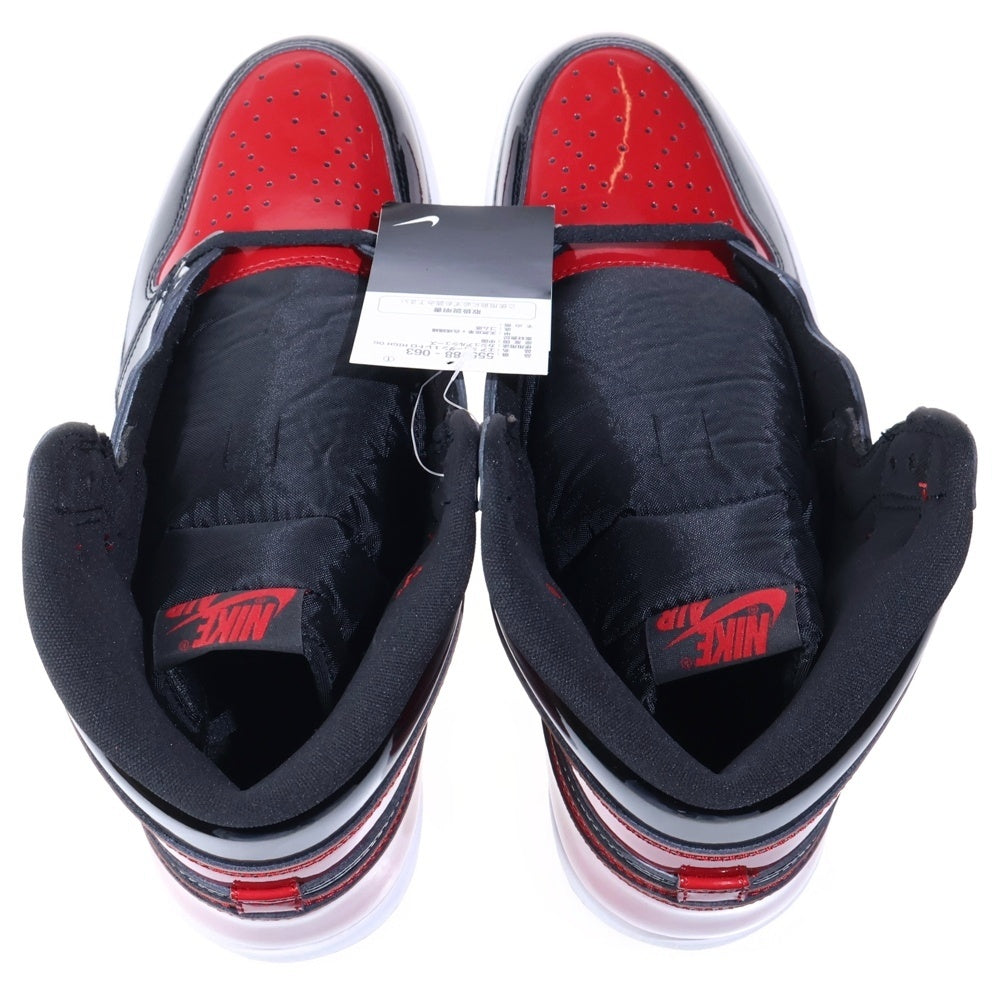 NIKE(ナイキ) AIR JORDAN 1 RETRO HIGH OG Patent Bred エア ジョーダン 1 レトロ ハイ パテント ブレッド スニーカー シューズ ブラック/レッド US13/31cm 555088-063