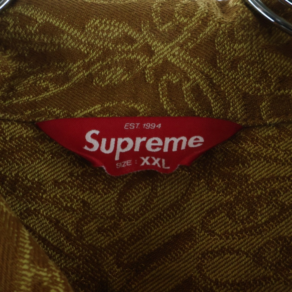 SUPREME(シュプリーム) 22AW Script Jacquard Denim Trucker Jacket スクリプト ジャガード デニムジャケット ブラウン
