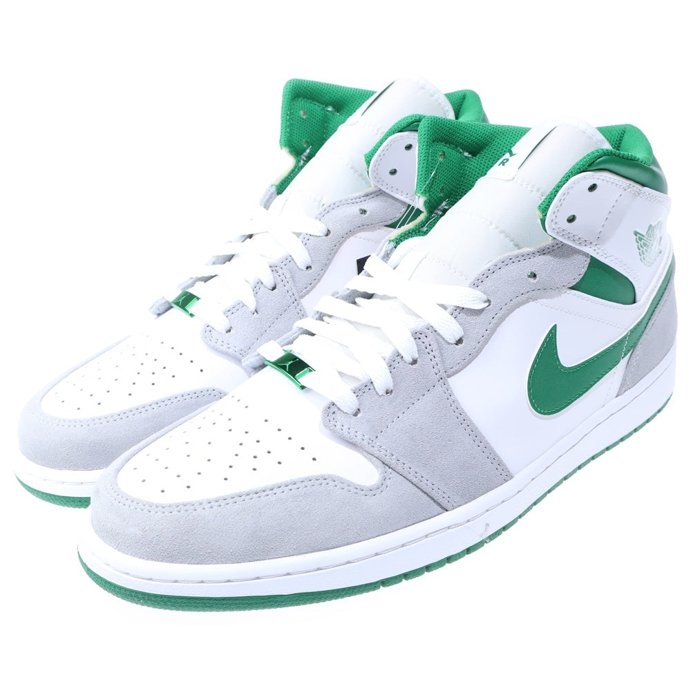 NIKE(ナイキ) AIR JORDAN 1 MID エアジョーダン1 ミッドカットスニーカー ホワイト/グレー/グリーン US13/31cm DC7294-103