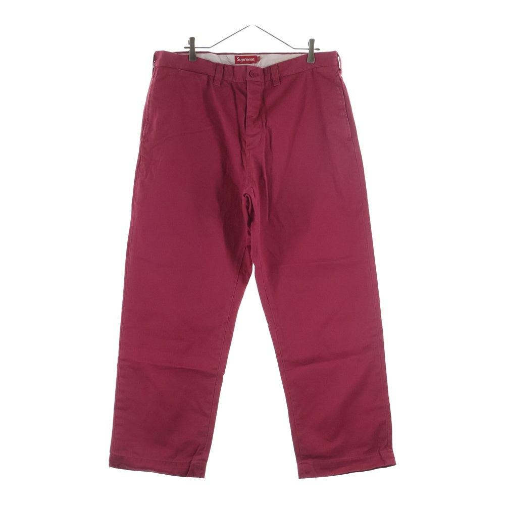 SUPREME(シュプリーム) 21SS Pin Up Chino Pant ピンアップ ロゴ刺繍 チノパンツ レッド