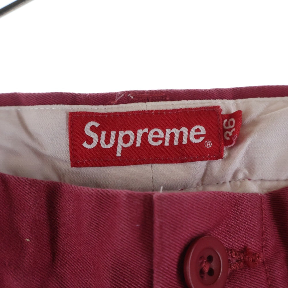SUPREME(シュプリーム) 21SS Pin Up Chino Pant ピンアップ ロゴ刺繍 チノパンツ レッド