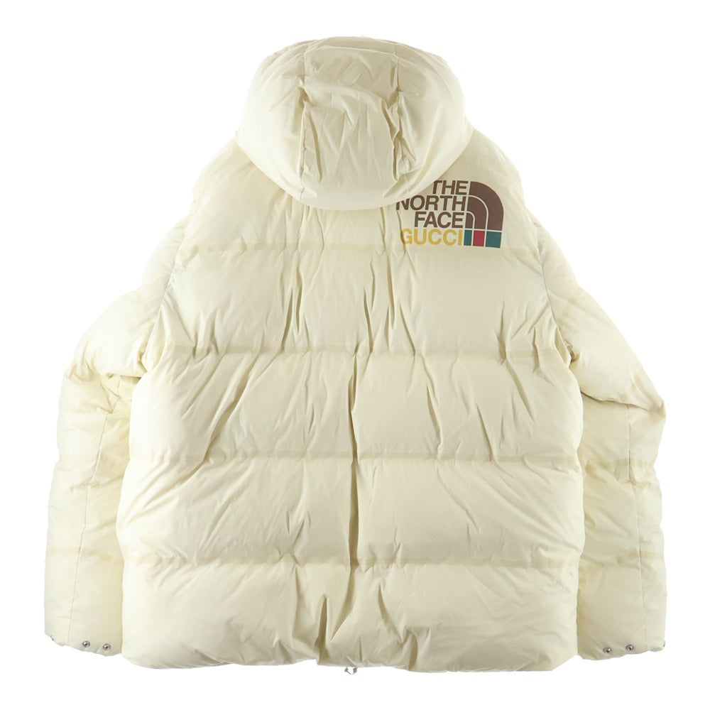 GUCCI(グッチ) 21AW×THE NORTH FACE ノースフェイス ロゴワッペンダウンジャケット ベージュ/アイボリー 663753 XAAC0
