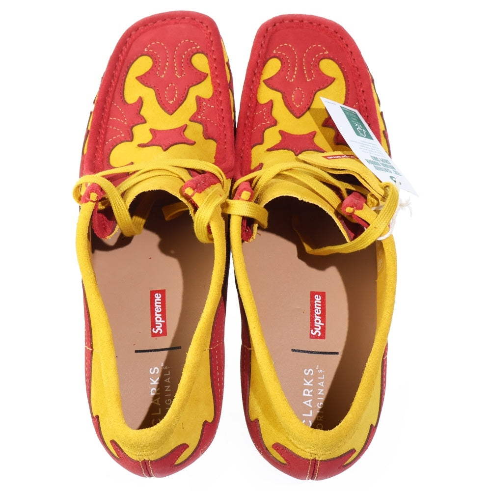 SUPREME(シュプリーム) ×Clarks Wallabee Gold クラークス ワラビー ローカットスニーカー レッド/イエロー