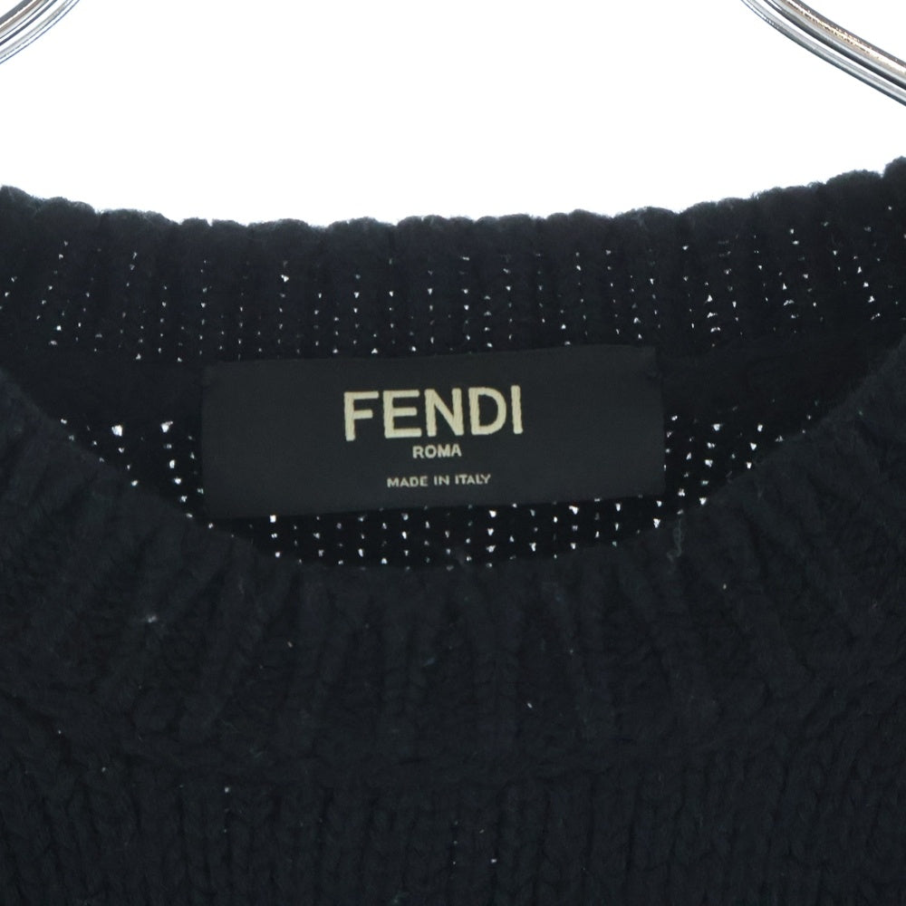 FENDI(フェンディ) フロントロゴ クルーネックニット セーター ブラック FZZ387 A3M3