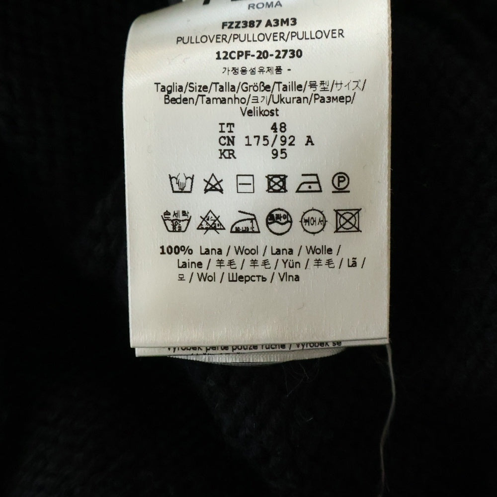 FENDI(フェンディ) フロントロゴ クルーネックニット セーター ブラック FZZ387 A3M3