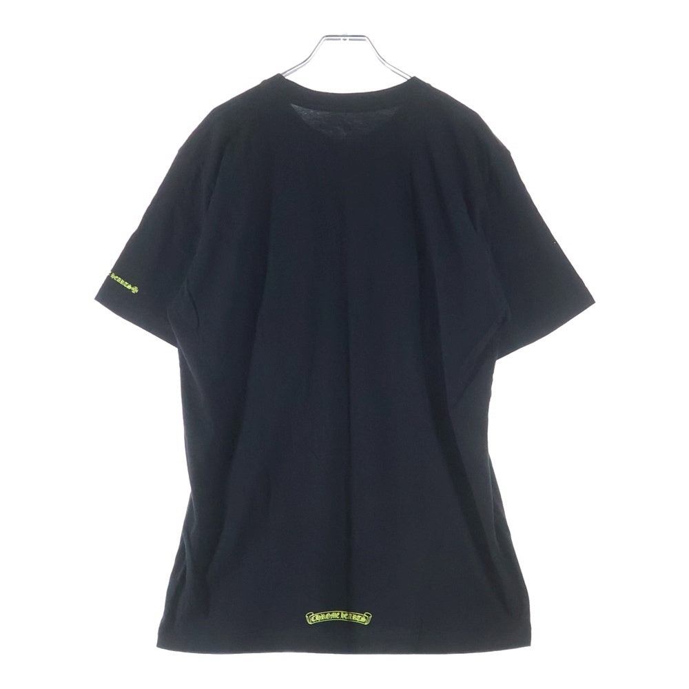 CHROME HEARTS(クロムハーツ) NECK LOGO S/S TEE ネックロゴプリント 半袖Tシャツ カットソー ブラック/グリーン
