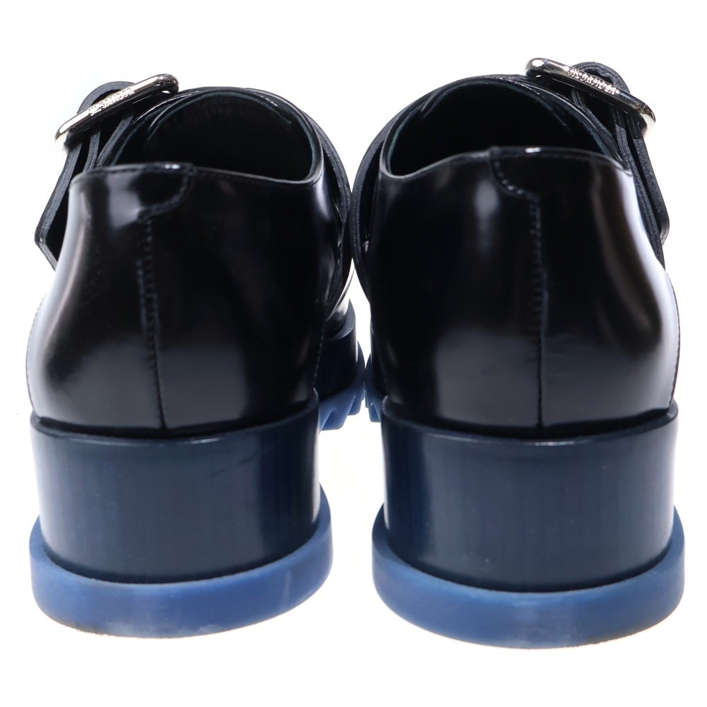JIL SANDER(ジルサンダー) プラットフォーム レザー ダービーシューズ ブラック/ブルー レディース