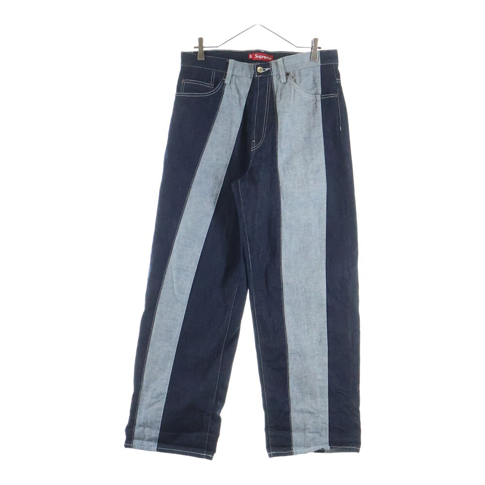 SUPREME(シュプリーム) 25SS Paneled Stripe Baggy Jean パネルストライプ バギージーンズ デニムパンツ インディゴ