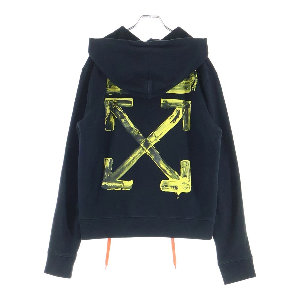 OFF-WHITE(オフホワイト) 19AW ACRYLIC ARROWS ペインティングロゴ スウェットプルオーバーパーカー ブラック OMBB034F19E30010
