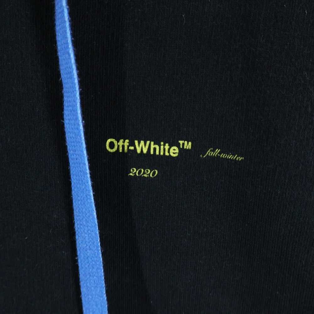 OFF-WHITE(オフホワイト) 19AW ACRYLIC ARROWS ペインティングロゴ スウェットプルオーバーパーカー ブラック OMBB034F19E30010