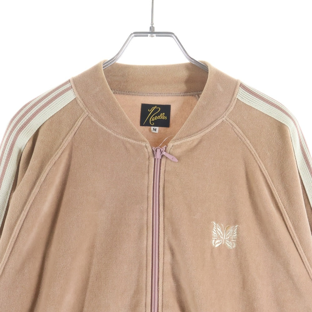 Needles(ニードルス) 23SS R.C. Track Jacket バタフライロゴ刺繍 ベロア トラックジャケット ピンク MR291