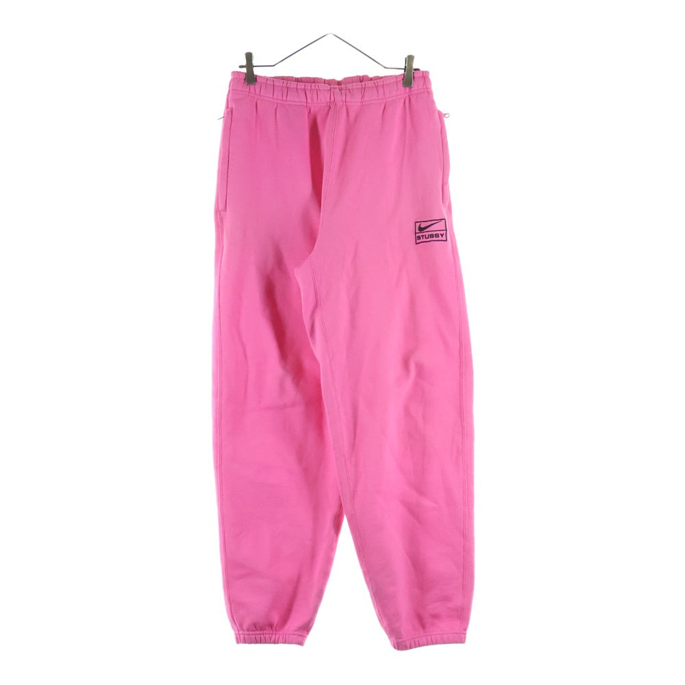 STUSSY(ステューシー) ×NIKE NRG Washed Fleece Pant ナイキ ロゴ刺繍 スウェットパンツ ピンク DO5296-670