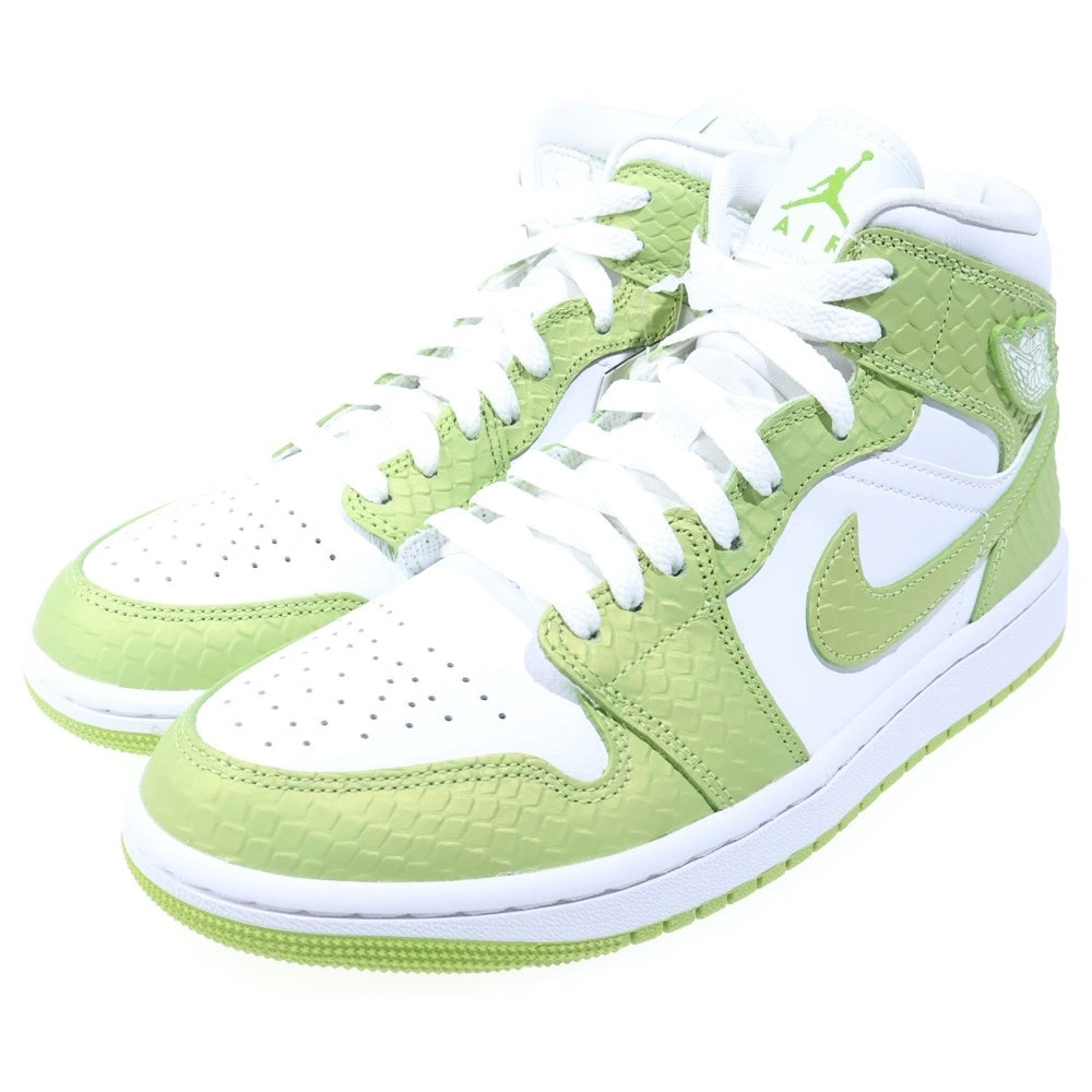 NIKE(ナイキ) WMNS AIR JORDAN 1 MID SE VIVID GREEN SNAKESKIN ィメンズ エア ジョーダン 1 ミッド ヴィヴィッド グリーン スネークスキン ハイカットスニーカー DV2959-113
