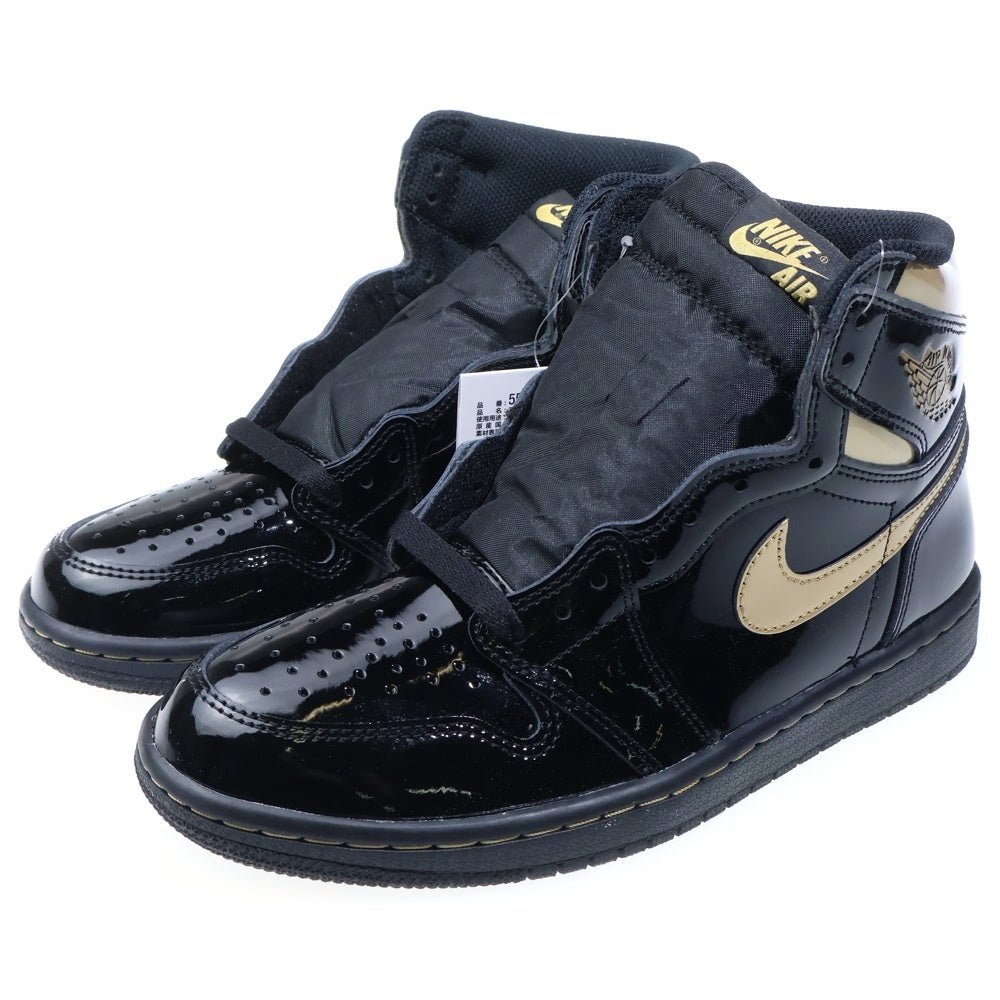 NIKE(ナイキ) AIR JORDAN 1 HIGH OG METALIC GOLD エアジョーダン1 メタリック ゴールド ハイカットスニーカー ブラック/ゴールド US7/25cm 555088-032
