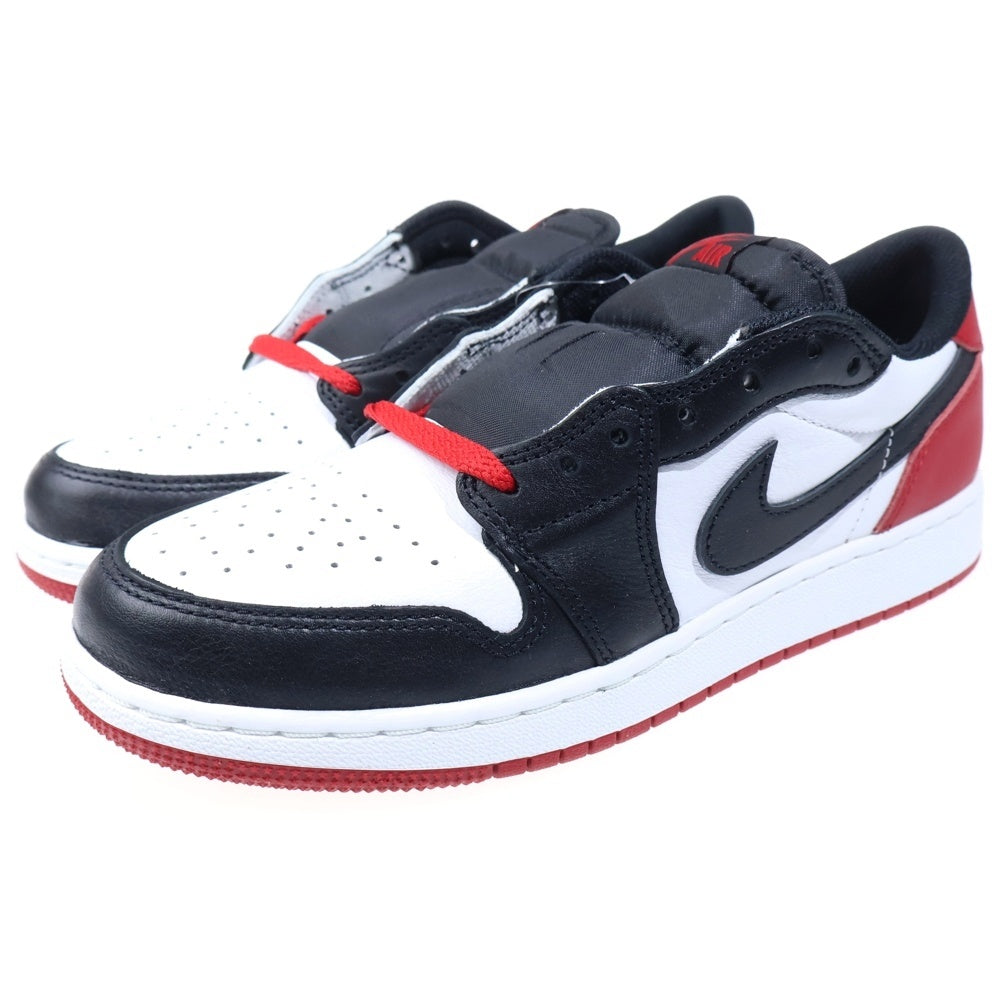 NIKE(ナイキ) AIR JORDAN 1 RETRO LOW OG GS エアジョーダン 1 ロー つま黒 ローカットスニーカーシューズ ブラック/レッド/ホワイト US7Y/25cm CZ0858-106