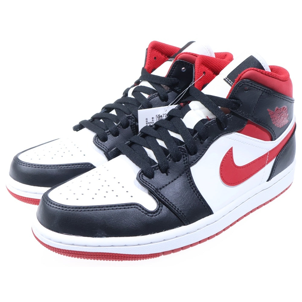 NIKE(ナイキ) AIR JORDAN 1 MID Gym Red エアジョーダン1 ミッド ジムレッド ミッドカットスニーカー ホワイト/ブラック/レッド US8/26cm 554724-122