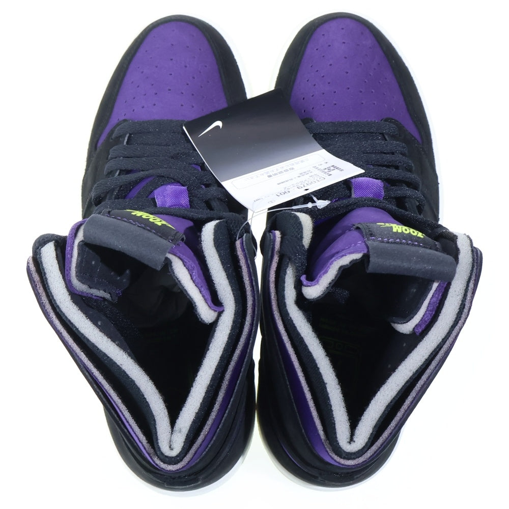 NIKE(ナイキ) WMNS AIR JORDAN 1 HIGH ZOOM PLUM PURPLE ウィメンズ エアジョーダン ズーム ハイカットスニーカー ブラック/パープル US8/25cm CT0979-001 レディース