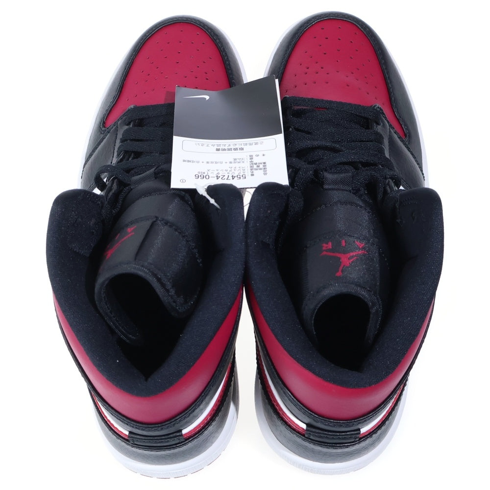 NIKE(ナイキ) AIR JORDAN 1 MID エアジョーダン ミッドカットスニーカー ボルドー US7.5/25.5cm 554724-066