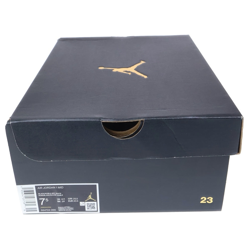 NIKE(ナイキ) AIR JORDAN 1 MID エアジョーダン ミッドカットスニーカー ボルドー US7.5/25.5cm 554724-066