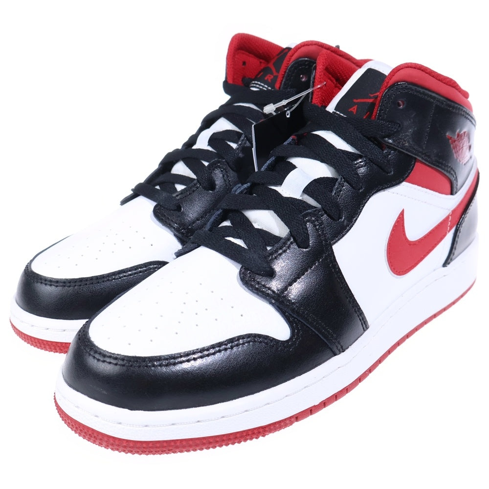 NIKE(ナイキ) AIR JORDAN 1 MID GS Gym Red エアジョーダン 1 ミッド ジムレッド ミドルカットスニーカーシューズ ブラック/ホワイト/レッド US7Y/25cm DJ4695-122