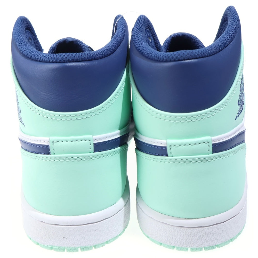 NIKE(ナイキ) AIR JORDAN 1 MID BLUE MINT エアジョーダン 1 ブルーミント ミッドカットスニーカー ホワイト/ブルー US7/25cm 554724-413