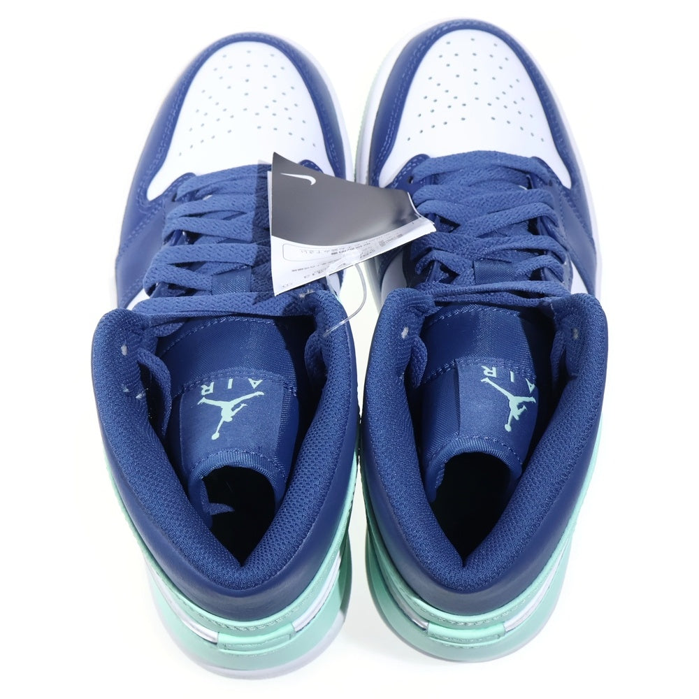 NIKE(ナイキ) AIR JORDAN 1 MID BLUE MINT エアジョーダン 1 ブルーミント ミッドカットスニーカー ホワイト/ブルー US7/25cm 554724-413