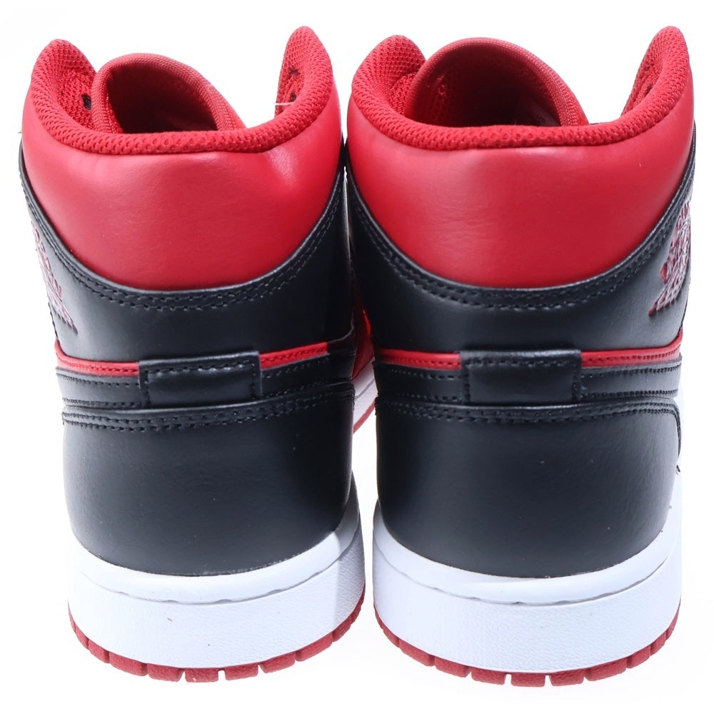NIKE(ナイキ) AIR JORDAN 1 MID Reverse Bred エアジョーダン1 ミッド リバースブレッド ミドルカットスニーカーシューズ ブラック/レッド UD7/25cm 554724-660