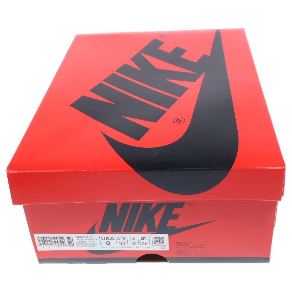NIKE(ナイキ) WMNS AIR JORDAN 1 RETRO HI OG ウィメンズ エアジョーダン1 レトロ ハイカットスニーカー グレー/ブラック US8/25cm DZ2523-001 レディース