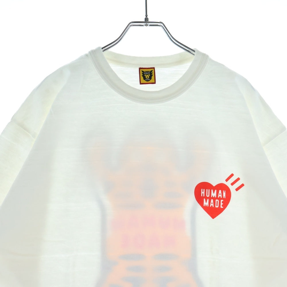 A BATHING APE(アベイシングエイプ) Heart Print Tee ハート プリント クルーネック 半袖Tシャツ カットソー ホワイト HM19TE024