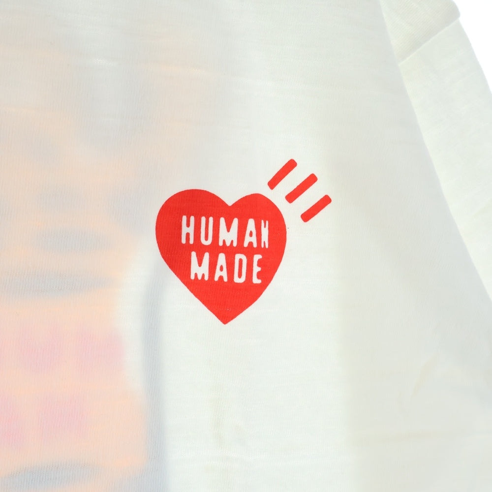 A BATHING APE(アベイシングエイプ) Heart Print Tee ハート プリント クルーネック 半袖Tシャツ カットソー ホワイト HM19TE024