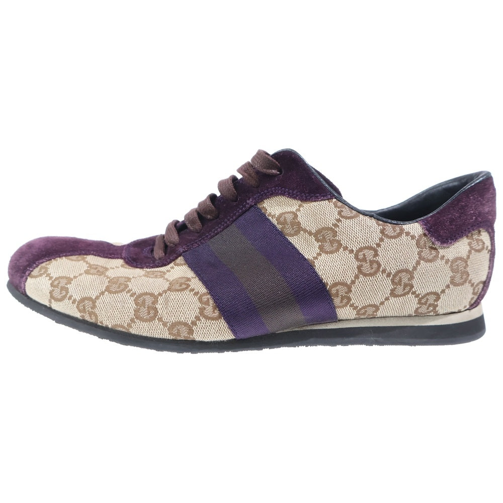 GUCCI(グッチ) GGキャンバス スウェード シェリーライン スニーカー シューズ ブラウン 7 1/2 117711