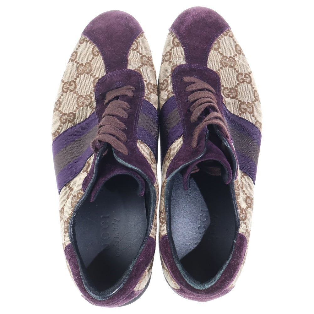 GUCCI(グッチ) GGキャンバス スウェード シェリーライン スニーカー シューズ ブラウン 7 1/2 117711