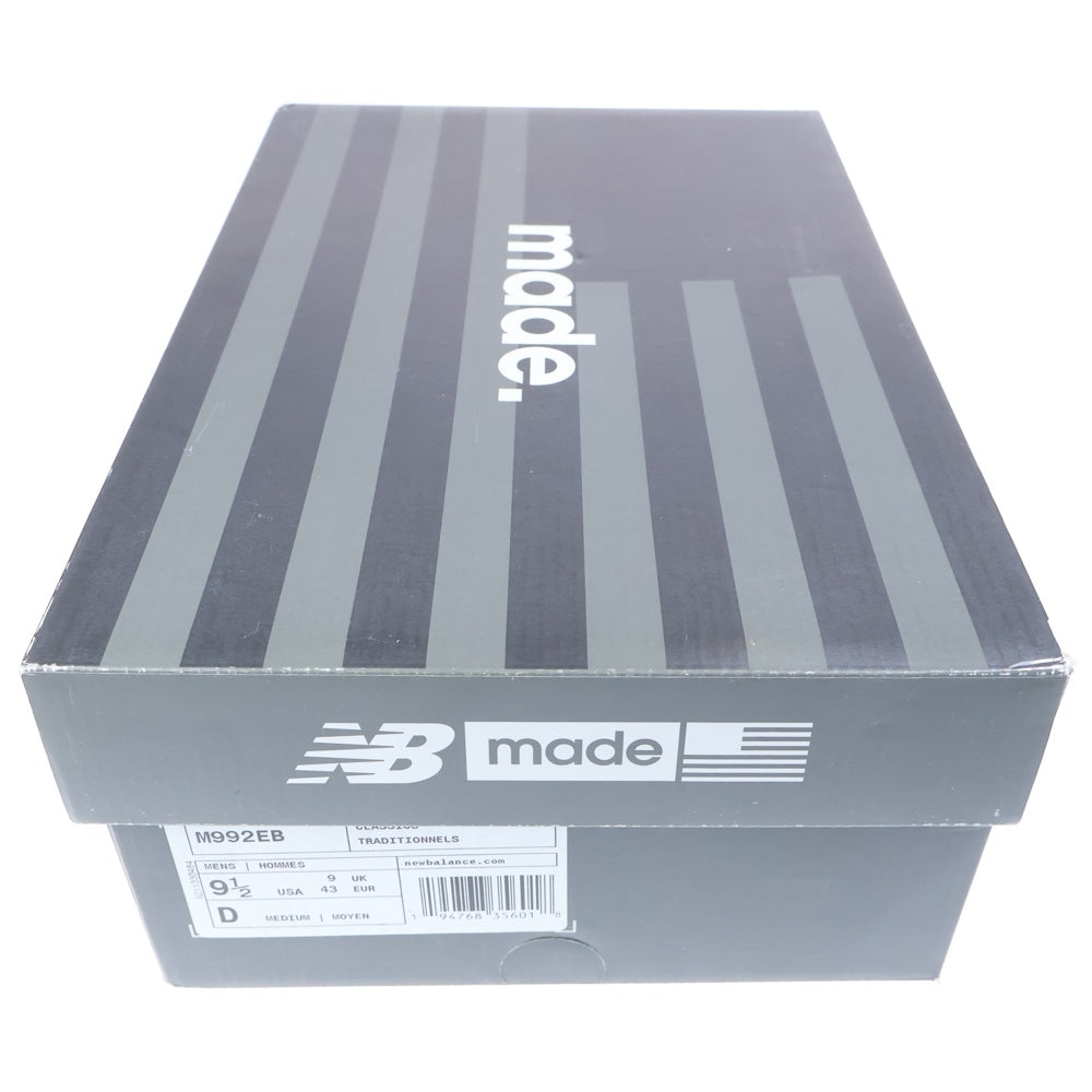 New Balance(ニューバランス) M992EB メッシュ スウェードレザー ローカットスニーカー ブラック US9.5/27.5cm