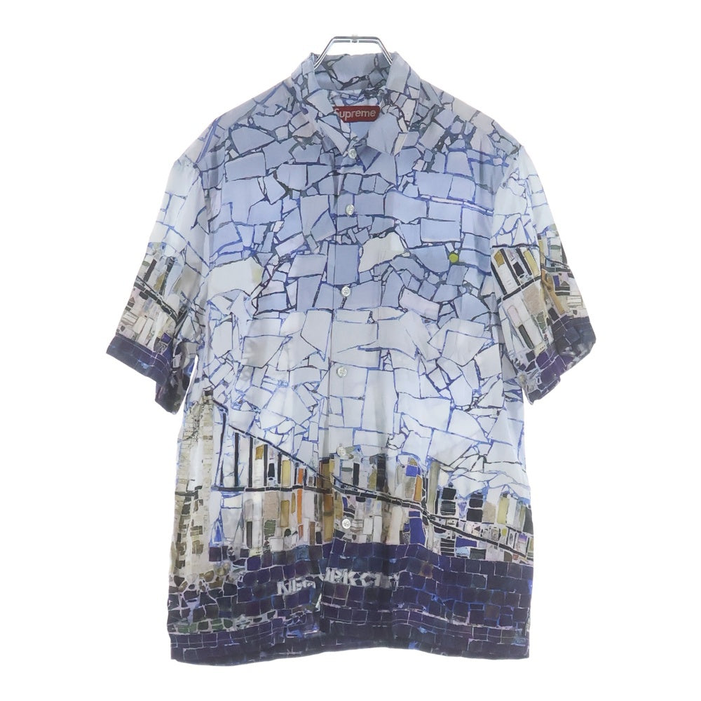 SUPREME(シュプリーム) 24SS Mosaic S/S Shirt モザイク柄 レーヨン半袖シャツ ブルー調