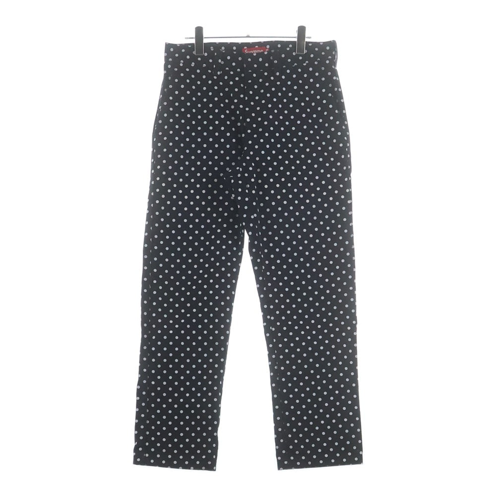 SUPREME(シュプリーム) 18AW Polka Dot Work Pant ポルカドットワークパンツ 水玉 トラウザー ブラック/ホワイト