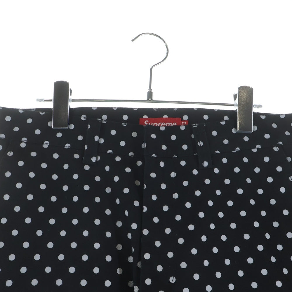 SUPREME(シュプリーム) 18AW Polka Dot Work Pant ポルカドットワークパンツ 水玉 トラウザー ブラック/ホワイト