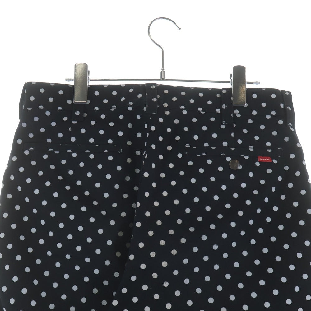 SUPREME(シュプリーム) 18AW Polka Dot Work Pant ポルカドットワークパンツ 水玉 トラウザー ブラック/ホワイト