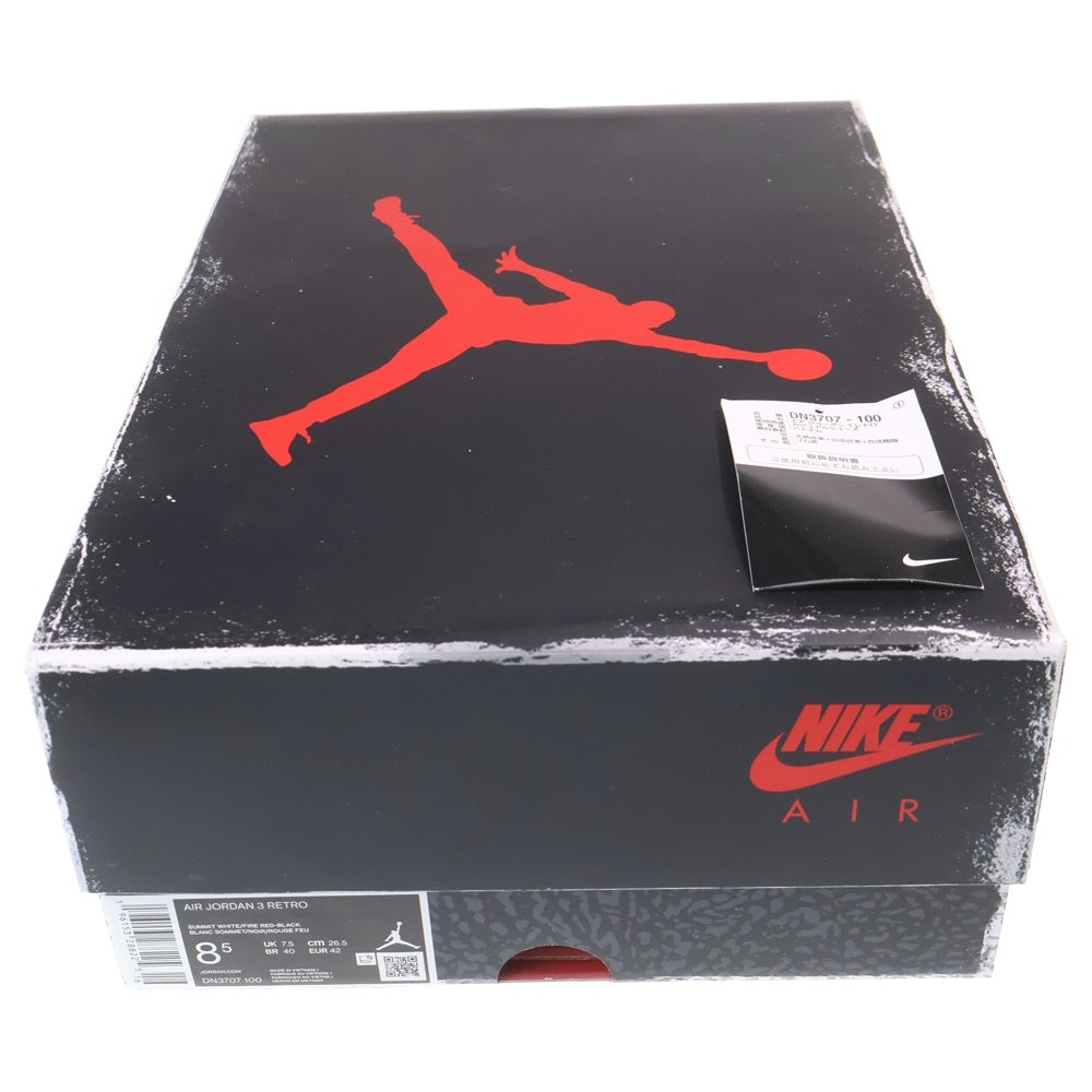 NIKE(ナイキ) AIR JORDAN 3 RETRO WHITE CEMENT REIMAGINED DN3707-100 エアジョーダン3 ホワイトセメント ホワイト/ブラック ミッドカットスニーカー US8.5/26.5cm
